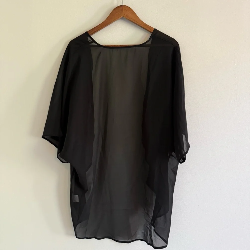 Sheer Black Kimono Cardigan